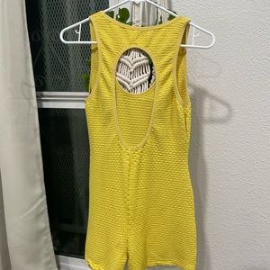 Bright Yellow Zara Unitard Shorts (romper)
